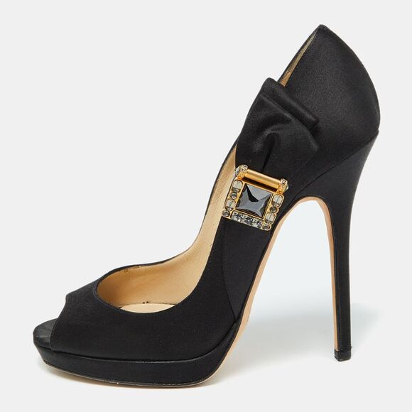 Jimmy Choo Black Satin Bow Pumps Size 38,New Products : American Fashion Style Bags On Sale